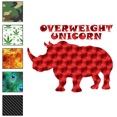 Buy Overweight Unicorn Rhino, Vinyl Decal Sticker, 40 Patterns & 3 Sizes, #6403 • 22.63£