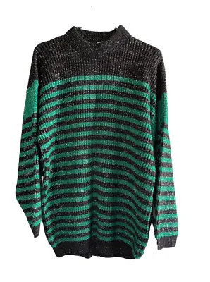 Buy Vintage Ugly Tacky Christmas Halloween Chunky Knit Sweater Green Black Women’s • 21.71£