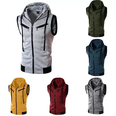 Buy Mens Muscle Fitness Hoodie Tank Tops Sleeveless Vest T-shirts L-3XL Plus Size • 25.52£