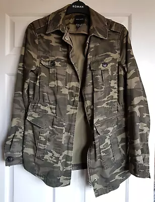 Buy New Look Camouflage Jacket Long Sleeves Tie Waist 4 Front Pockets Size 8 NWOT • 14.95£