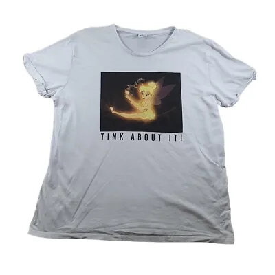 Buy Disney T Shirt Adult Medium M White Tinkerbell Graphic Outdoors Cotton Mens • 8.39£