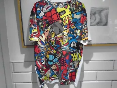 Buy MARVEL COMICS T-shirt Large All Over Character White Back • 17.50£