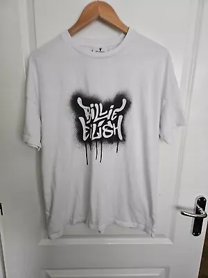 Buy Billie Eilish White Graffiti Style Top T-shirt Size 12/14 • 5£