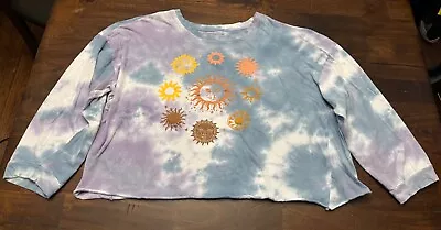 Buy Rebellious One Tie Dye Sun Themed Crop T-Shirt Women’s Size 3X • 9.64£