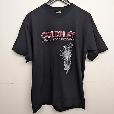 Buy VINTAGE COLDPLAY Y2K A Rush Of Blood To The Head UK TOUR T-SHIRT XL Jerzees • 59.99£
