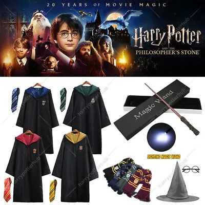 Buy Harry Potter Gryffindor Ravenclaw Slytherin Robe Cloak Tie Costume Wand Scarf • 4.59£