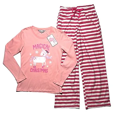 Buy Magical Christmas Pink Unicorn Ladies Pyjamas By Belmont Collection Size 8 UK • 16.99£