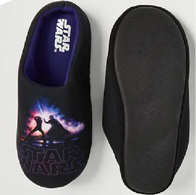 Buy Mens Star Wars  Mule Slippers Black Blue  Size 7-12 UK • 17.50£