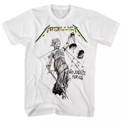 Buy METALLICA And Justice For All White T-shirt Heavy Metal Tee Adult Size S-5XL • 22.31£