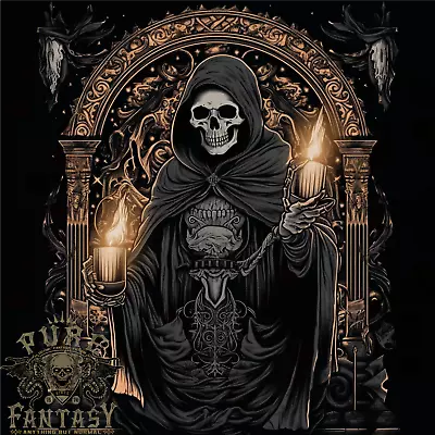 Buy Gothic Grim Reaper Goth Heavy Metal Skull 14 Mens T-Shirt 100% Cotton • 10.75£
