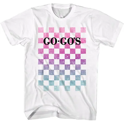 Buy The Go's Band Pastel Checkered Print Men's T Shirt New Wave Music Merch • 42.23£