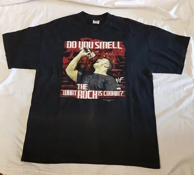Buy WWF The Rock Vintage T-shirt Do You Smell What Is Cooking? Size XL Year 2000 • 49.99£