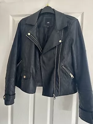 Buy River Island Faux Leather Jacket 10 • 10£