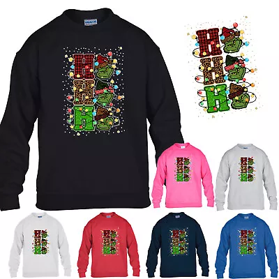 Buy Ho Ho Ho Christmas Boys Sweatshirt Xmas Grinch Face Unisex Girls Kid Gift Jumper • 14.99£