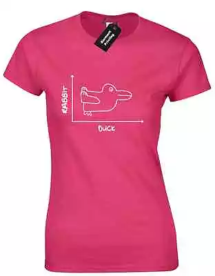 Buy Rabbit Duck Graph Ladies T Shirt Optical Illusion Novelty Hipster Gift New • 7.99£