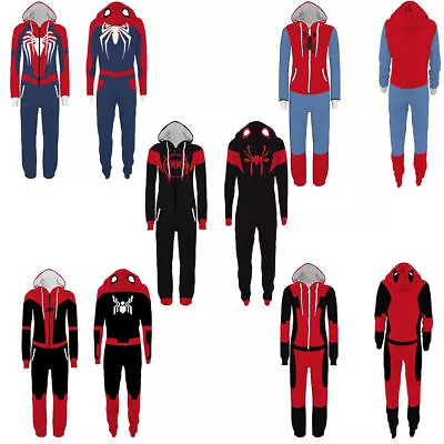 Buy Spiderman Pajamas X-Men Deadpool Jumpsuit Superhero Adult Sleepwear Fancy Dress@ • 37.67£