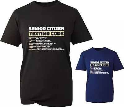 Buy Senior Citizen Texting Code Funny Meme T-Shirt Joke Humor Abbreviations Gift Top • 11.99£