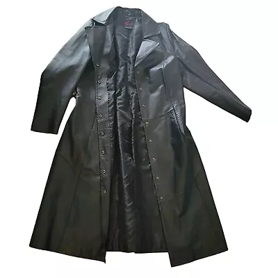 Buy 2005 Torrid Size 1 Black Leather Nappa Trench Coat Matrix Style - SHIPS TODAY✔️ • 61.76£