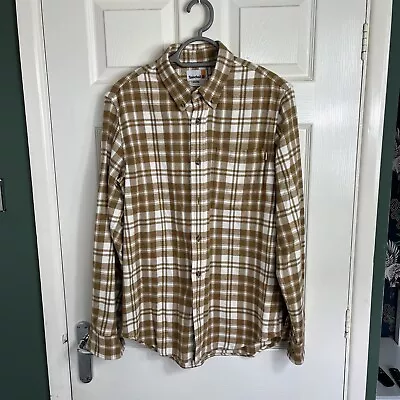Buy Timberland Vintage Men's Stone Shirt/Shacket Medium Chequered Button Up Flannel • 18.99£