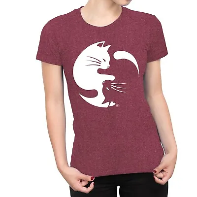 Buy 1Tee Womens Ying Yang Cats T-Shirt • 7.99£