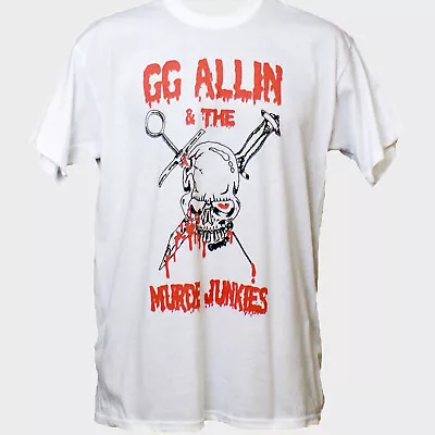Buy GG Allin Murder Junkies Metal Punk Rock Short Sleeve White Unisex T-shirt S-5XL • 14.99£