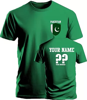 Buy Personalise Pakistan Cricket T-Shirt Sports Fans Football Costume Flag Badge Top • 10.99£