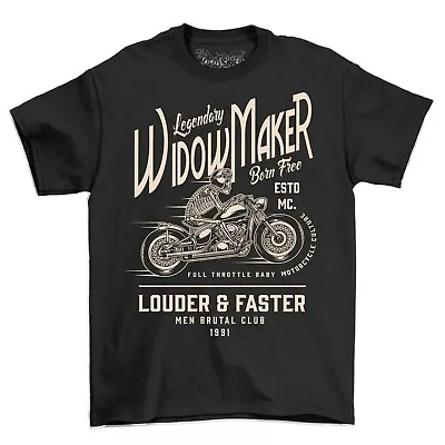 Buy Legendary Widow Maker Louder & Faster Vintage Motorcycle Biker T-Shirt Men's Top • 11.95£
