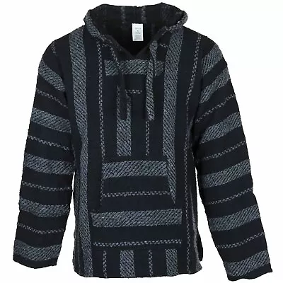 Buy Mexican Baja Hoodies For Men/Women, Jerga Hooded Top - Dark Stripe • 24.85£