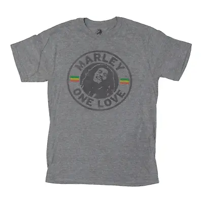 Buy ZION Bob Marley One Love Band T-Shirt Grey Short Sleeve Mens S • 9.73£