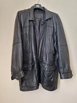 Buy Mens Gents Leather Jacket Coat Dallas International XL • 60£