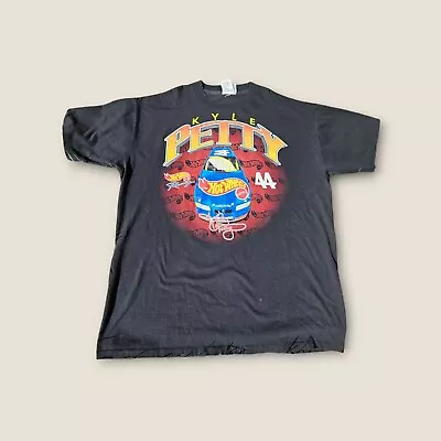 Buy Vintage 90s Logo Athletic Kyle Petty 44 Hot Wheels Racing NASCAR Tshirt 2XL • 54.99£
