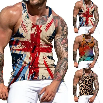 Buy Men's Stringer Muscle Bodybuilding Shirt Tank Top Gym Singlet Fitness Sport Vest • 7.66£