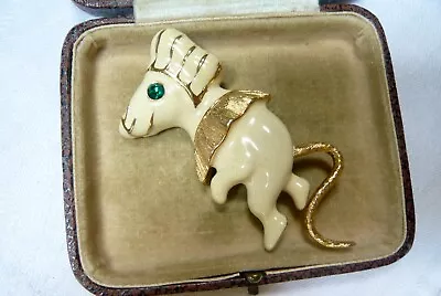 Buy Vintage Jewellery Enamel Mouse Brooch Pin Unusual • 9£