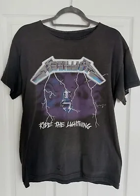 Buy Vintage 80s/90s Metallica T-Shirt, Ride The Lightning, Thrashed, Size Mens SMALL • 50£