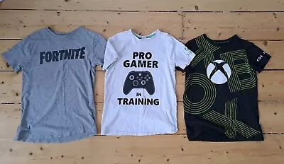 Buy Bundle Of 3 Boys Gaming Themed Tshirts Age 10-11 Xbox Fortnite • 4£