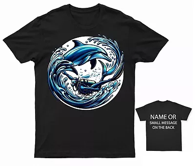 Buy Artistic Orca Whale T-Shirt - Ocean Wave Circle Tee - Marine Life Lover Shirt - • 14.95£
