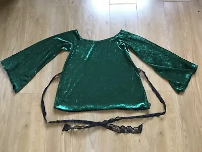 Buy Moon Maiden Gothic Clothing Green Crushed Velvet Top Size 8 • 5£