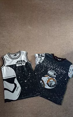 Buy Boys Star Wars T-shirts X 2 Age 9-10 Years Sports Direct Short Sleeve Sleeveless • 2.99£