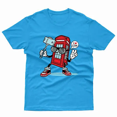 Buy Selfie London Phone Booth Calling Funny Character T-Shirt Adults Kids • 9.99£