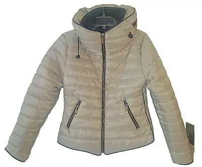 Buy RISING Khaki Winter Puffer Jacket With Hidden Hood In Collar Size XL   • 22£
