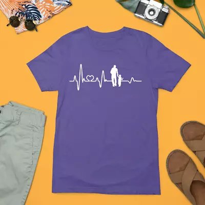 Buy Father Kids Heart Beat T-shirt Dad Pulse Lifeline Children Family Love Gifts • 8.99£