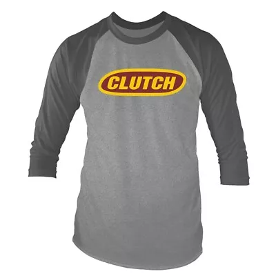 Buy Clutch - Classic Logo (Grey Marl/Charcoa (NEW MENS 3/4 SLEEVED BASEBALL T-SHIRT) • 15.55£