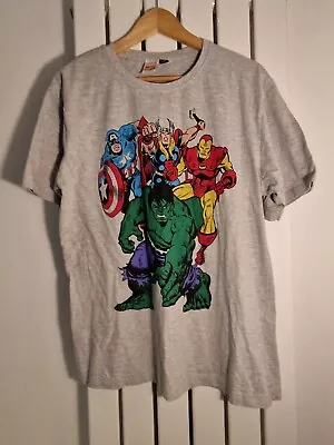 Buy Grey Short Sleeve Marvel Comics T Shirt Medium Retro Vintage Hulk Thor • 8£