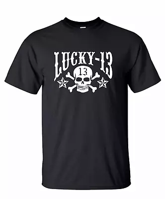 Buy Lucky13 T-shirt All Sizes Free Delivery T Shirts Regular Unisex Black UK • 12.99£