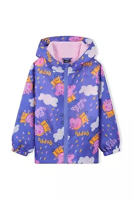 Buy Peppa Pig Kids Girls Hooded Raincoat Jacket All Over Print Full Zip Front • 20.49£