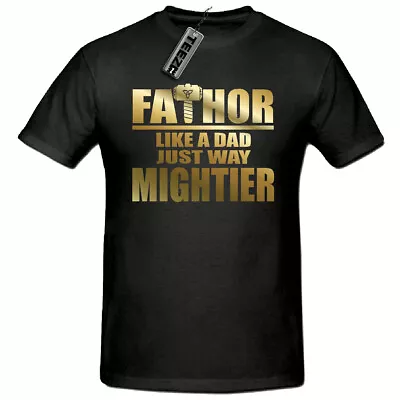 Buy (Gold) Thor Like A Dad But Mightier Funny Novelty Mens T Shirt, Father Dad Gift • 8.99£