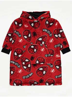 Buy Marvel Spider-Man Boys Kids Soft Fleece Red Snuggle Hoodie Gown Size 10-12 Years • 17£