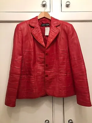 Buy Red Gerry Webber Real Leather Biker Jacket, Size S-M • 40£