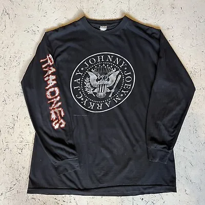 Buy Vintage 90s Ramones Hey Ho Long Sleeve T Shirt XL Rare Men’s Rare Black • 300£
