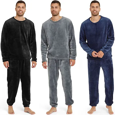 Buy Snuggaroo Mens Soft Fleece Crew Neck Pyjamas Set PJ Bottoms Top Loungewear • 14.95£